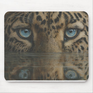 Leopard Eyes Above Water Artwork Mouse Mat