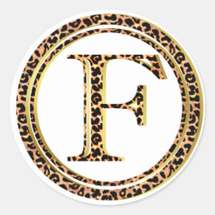 leopard F Classic Round Sticker