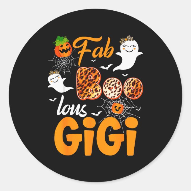 Leopard Fab Boo Lous Gigi Soky Halloween Costume G Classic Round Sticker (Front)