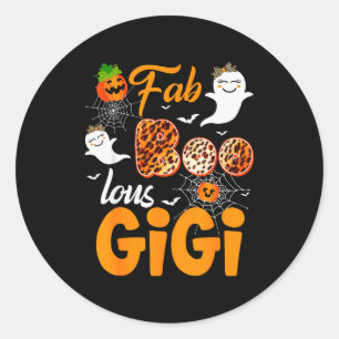 Leopard Fab Boo Lous Gigi Soky Halloween Costume G Classic Round Sticker
