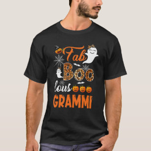 Leopard Fab Boo Lous Grammi Spooky Halloween Costu T-Shirt