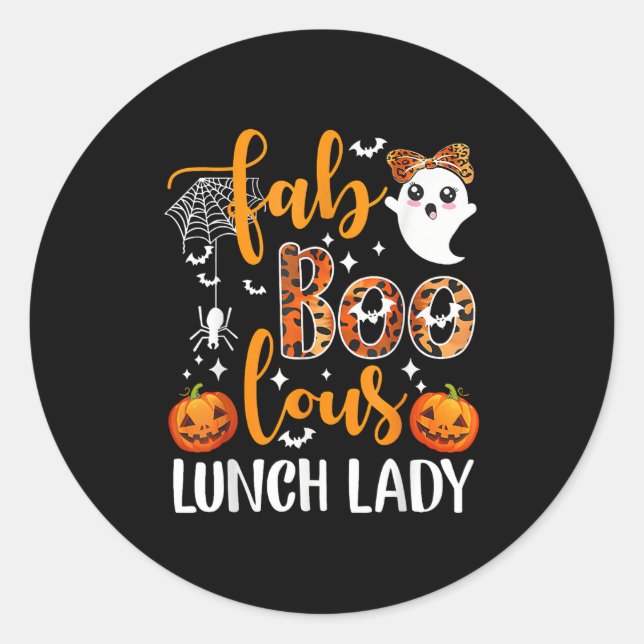 Leopard Fab Boo Lous Lunch Lady Matching Group Tee Classic Round Sticker (Front)