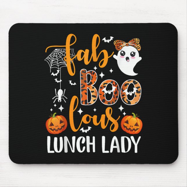 Leopard Fab Boo Lous Lunch Lady Matching Group Tee Mouse Mat (Front)