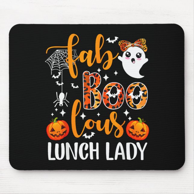 Leopard Fab Boo Lous Lunch Lady Matching Group Tee Mouse Mat (Front)
