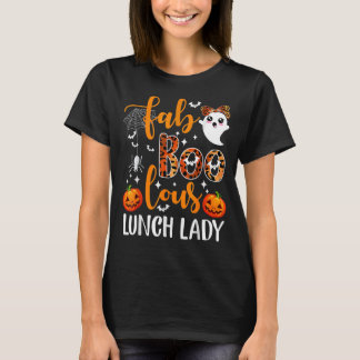 Leopard Fab Boo Lous Lunch Lady Team Teacher Spook T-Shirt