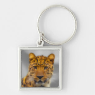 Leopard Face Key Ring
