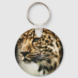 Leopard face key ring
