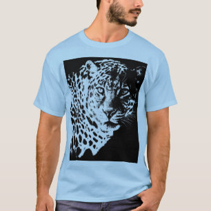 Leopard Face Modern Pop Art Animals Template Mens T-Shirt