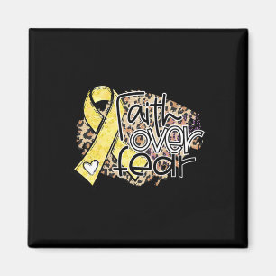 Leopard Faith Over Fear Childhood Cancer Awareness Magnet