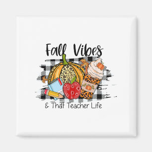 Leopard Fall Autumn Vibes Thankful Teacher Life Th Magnet