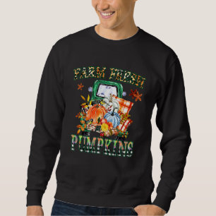 Leopard Farm Fresh Pumpkins Happy Halloween Pumpki Sweatshirt