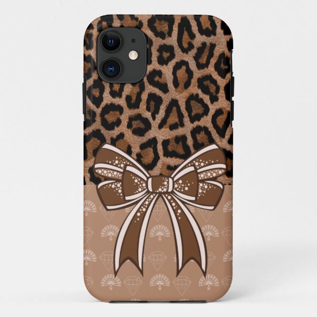 Léopard Fashion Nœud  Case-Mate iPhone Case (Back)