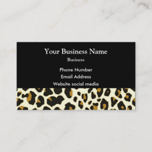 Leopard fashion print pattern on black business card