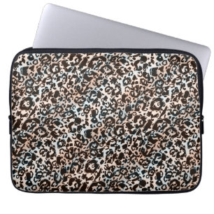 leopard, fashionable, spotted, brown,beige, skin, laptop sleeve