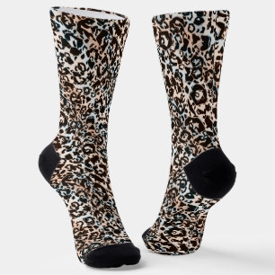 leopard, fashionable, spotted, brown,beige, skin,  socks