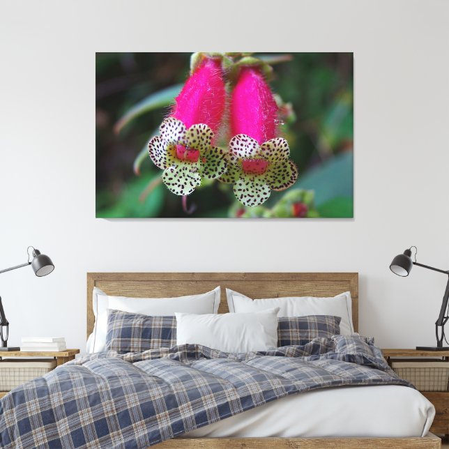 Leopard Flower Design Canvas Print (Insitu(Bedroom))