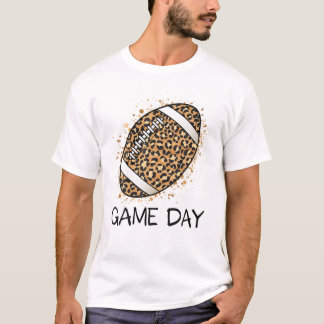 Leopard Football Mum Game T-Shirt