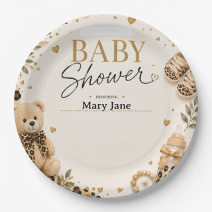 Leopard for Baby Shower Paper Plate