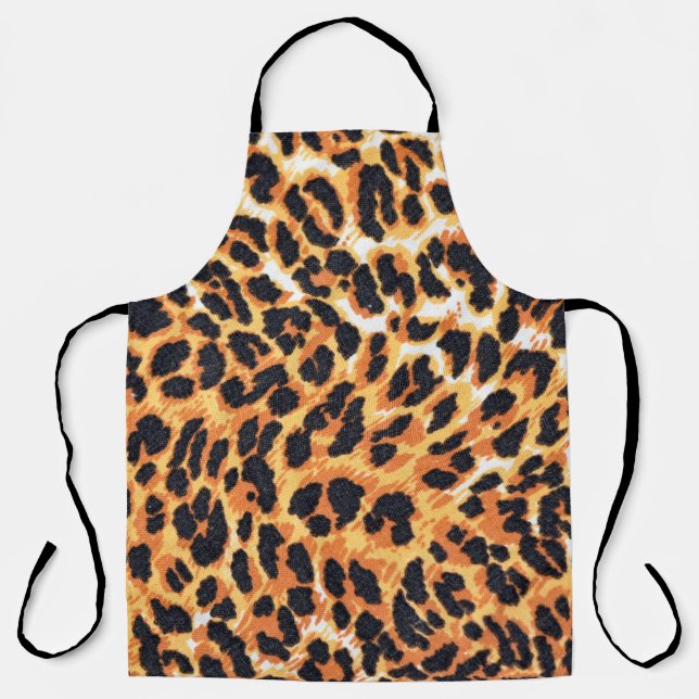 leopard fur as backgroundleopard,pattern,print,ski apron (Front)