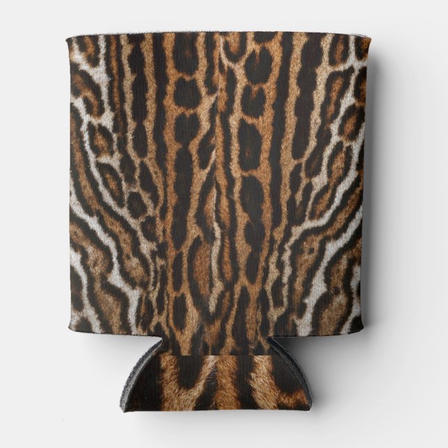 Leopard Fur Background Vintage Texture Can Cooler (Front)