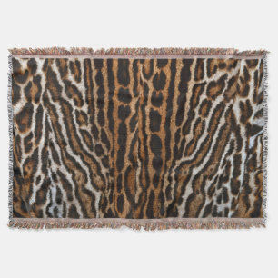 Leopard Fur Background Vintage Texture Throw Blanket