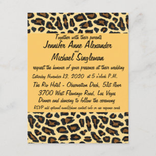 Leopard Fur Contemporary Wedding Enclosure Card