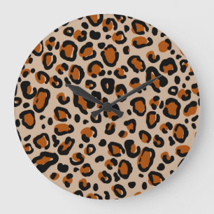 Leopard fur design, seamless pattern. large clock