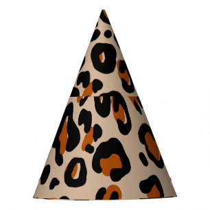 Leopard fur design, seamless pattern. party hat