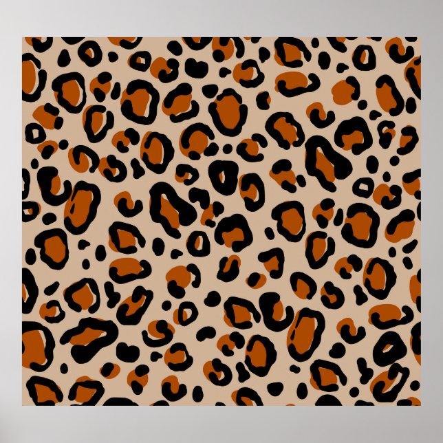 Leopard fur design, seamless pattern. poster (Front)