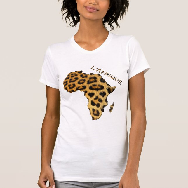 Leopard Fur-effect Map of AFRICA Series T-Shirt (Front)
