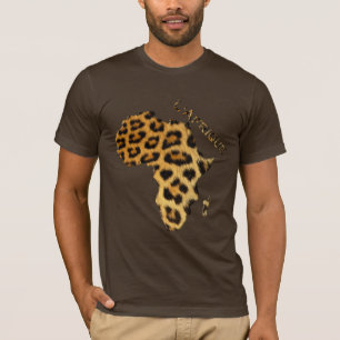 Leopard Fur-effect Map of AFRICA Series T-Shirt