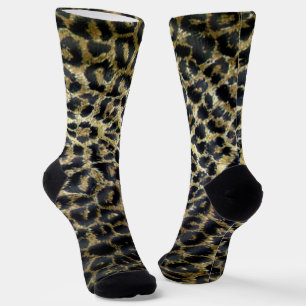 Leopard Fur, Full Print Crew Socks