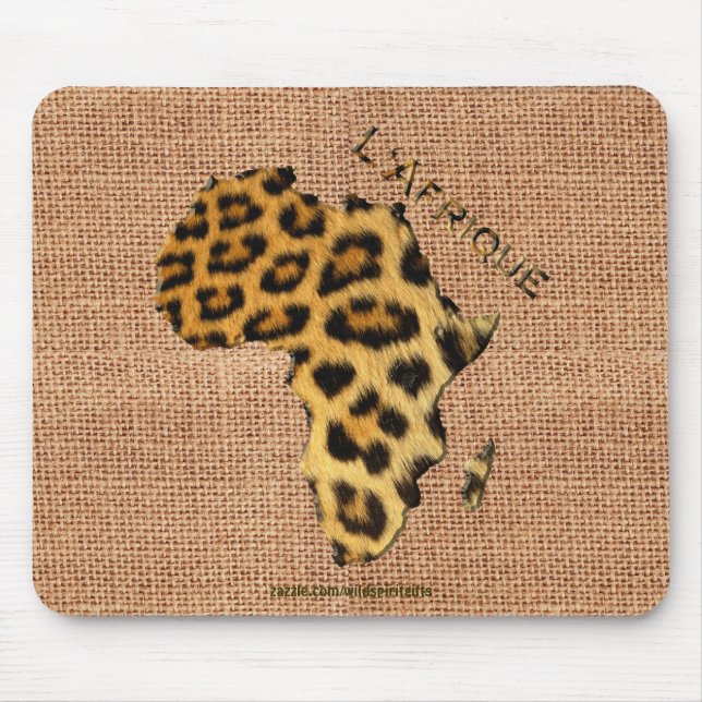 Leopard Fur Map of AFRICA Wildlife Series Mouse Mat (Front)