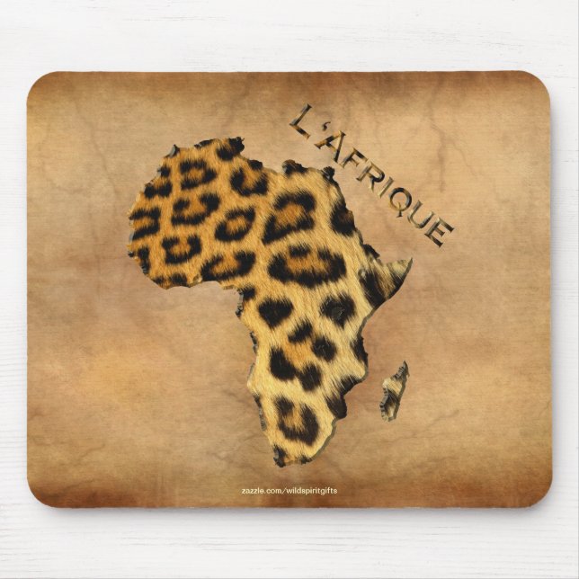 Leopard Fur Map of AFRICA Wildlife Series Mouse Mat (Front)