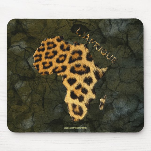Leopard Fur Map of AFRICA Wildlife Series Mouse Mat (Front)