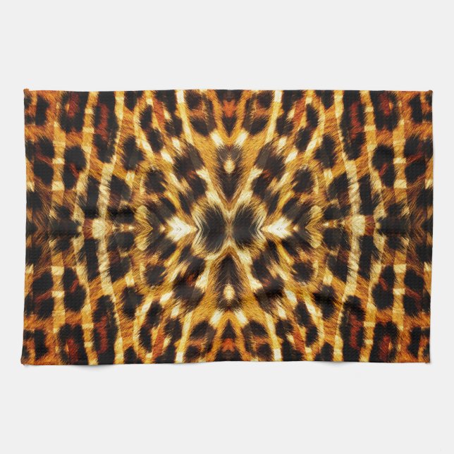 Leopard Fur Pattern Tea Towel (Horizontal)