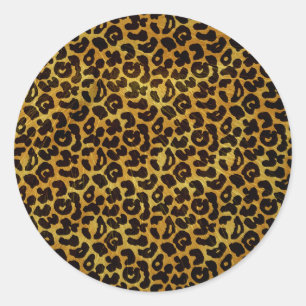 Leopard Fur Print Animal Pattern Classic Round Sticker