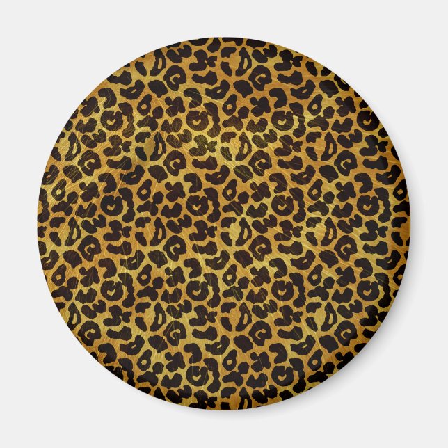 Leopard Fur Print Animal Pattern Magnet (Front)