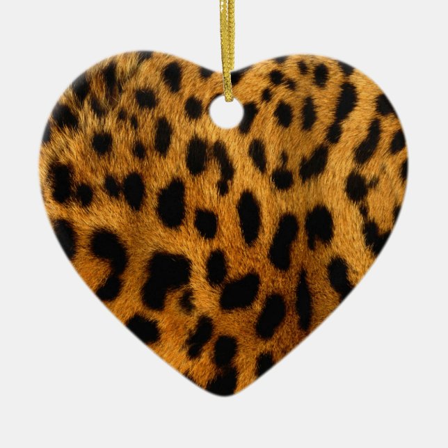 Leopard Fur Print Ceramic Tree Decoration (Front)