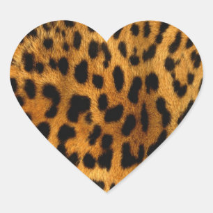 Leopard Fur Print Heart Sticker