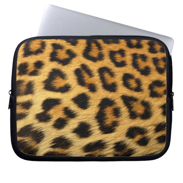 Leopard Fur Print Laptop Sleeve (Front)