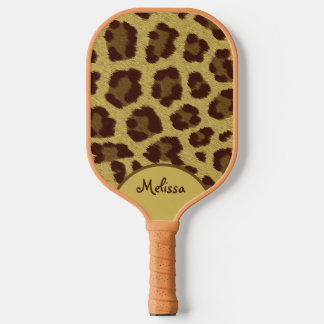 Leopard Fur print with personalisation Pickleball Paddle