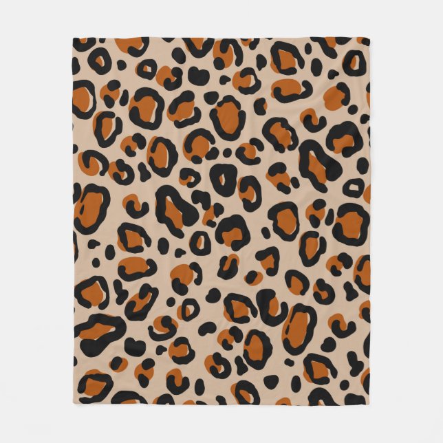 Leopard fur seamless pattern fleece blanket (Front)