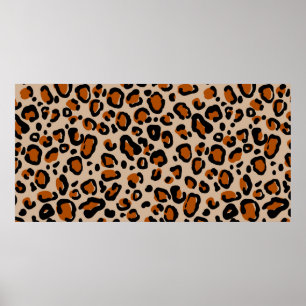 Leopard fur seamless pattern poster