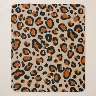 Leopard fur seamless pattern sherpa blanket