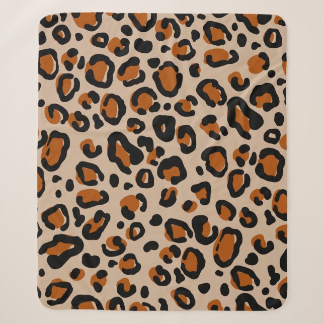 Leopard fur seamless pattern sherpa blanket (Front)