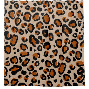 Leopard fur seamless pattern shower curtain