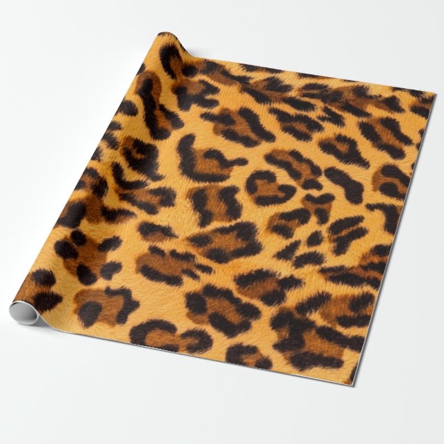 Leopard fur seamless pattern wrapping paper (Unrolled)