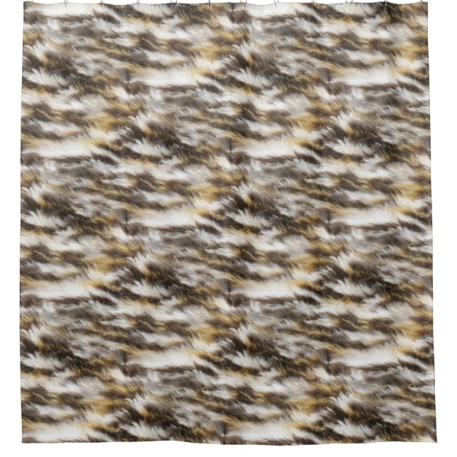 leopard fur shower curtain bathroom (Front)