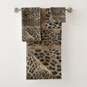 Leopard Fur Texture Geometric Pattern Bath Towel Set